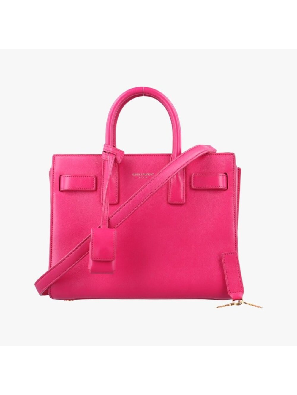 Saint Laurent Sac Dejour Nano Rose Red Leather Handbag